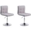 CLP Set 2 Sedie Lounge Design Palma V2 I Coppia Sedie Sgabello Girevoli Imbottite In Stoffa Trapunta Alt 41-55 CM Colore:grigio