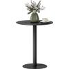 HOMCOM Tavolo da Pranzo Rotondo per 2 Persone in Acciaio Ø60x72 cm Nero | Design Minimal, Tavolo Moderno, per Interno ed Esterno