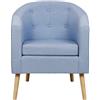 WANZHE Poltrona Lounge in Velluto, Sedia Scandinava, Sedie Soggiorno Camera, Carico Max-150 kg (1, Grigio Blu)