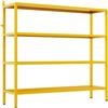 Brigros - Libreria Scaffale Metallico Fly 4 Ripiani 100x28x90 cm In Acciaio Laminato A Freddo, Verniciatura Epossidica Senape, Scaffale Multiuso Per Casa, Ufficio E Ripostiglio