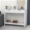 UYIHOME Consolle d'ingresso, armadio corridoio stretto con armadi, consolle in legno con mensola, ingresso, soggiorno, consolle tavolo, lato tavolo, credenza stretta, 30 x 100 x 75,5 cm, bianco - 2 ante di