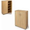 MA MAISON Mobile Scarpiera in Legno 4 Ripiani 60X30X83.5CM - Salvaspazio, Multiuso, 2 Ante, con Maniglie, Compatta, Versatile, d'Arredo, Camera da Letto, Ingresso, Organizer - Effetto Venato (Rovere)