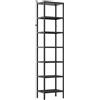 Brigros - Libreria Scaffale Metallico Fly 7 Ripiani 35x28x180 cm In Acciaio Laminato A Freddo, Verniciatura Epossidica Nera, Scaffale Salvaspazio Per Casa E Ufficio