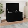 Augerlite Cassapanca nera in legno 50 x 30 x 28 cm con coperchio, cassapanca e spazio per camera da letto, soggiorno, corridoio, corridoio, ideale come contenitore per coperte, cuscini, vestiti