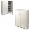 MA MAISON Mobile Scarpiera in Legno 4 Ripiani 60X30X83.5CM - Salvaspazio, Multiuso, 2 Ante, con Maniglie, Compatta, Versatile, d'Arredo, Camera da Letto, Ingresso, Organizer - Effetto Venato (Bianco)