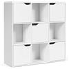 GIANTEX Armadietto Libreria a 3 Livelli, con 6/9 Scomparti, 3/5 Ante, Mobiletto Portalibri Moderno, Multiuso e Salvaspazio, Ideale per Soggiorno, Studio, Ufficio, Camera (Bianco, 90x29x90 cm)