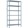 Brigros - Libreria Scaffale Metallico Fly 6 Ripiani 75x28x150 cm In Acciaio Laminato A Freddo, Verniciatura Epossidica Ceruleo, Scaffale Multiuso Per Casa, Ufficio, Garage E Ripostiglio