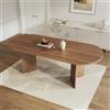 LARFOEK Tavolo da pranzo, tavolo da sala da pranzo, ovale, in legno, allungabile, da 160 cm a 200 cm, per soggiorno e sala da pranzo, noce (A)