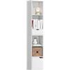 HOMCOM Libreria Scaffale a 6 Livelli con Armadietto 30x24x158 cm Bianco