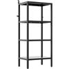 Brigros - Libreria Scaffale Metallico Fly 4 Ripiani 35x28x90 cm In Acciaio Laminato A Freddo, Verniciatura Epossidica Nera, Scaffale Salvaspazio Per Casa E Ufficio