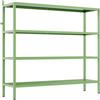 Brigros - Libreria Scaffale Metallico Fly 4 Ripiani 100x28x90 cm In Acciaio Laminato A Freddo, Verniciatura Epossidica Salvia, Scaffale Multiuso Per Casa, Ufficio E Ripostiglio