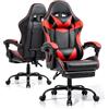 Eduzita Sedia da gaming con poggiapiedi e supporto lombare, portata massima 150 kg