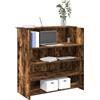 Generico Banco Reception Rovere Fumo 100x50x103,5cm in Legno Multistrato,Scrivanie