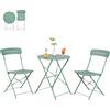 Grand patio Set di mobili da giardino, stile bistrot per esterni, tavolo e set di 2 sedie, mobili da balcone piccoli, resistenti alle intemperie, set pieghevole da 3 pezzi per balcone, cortile