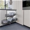 Fhuller Meccanismo Doppio 2 Livelli Organizer Angolo Base Cucina 120X60 Anta 60 DX Estrazione Totale Ammortizzato - Ardesia