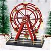 BAKAJI Giostra in Metallo Natalizia, Decorazione Addobbo di Natale Rosso, Oggettistica Natalizia Decorativa Design retrò Giostra, Ornamento per Casa, Ufficio, Feste, Dimensioni 22.5 x 10.5 x 26 cm
