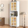DACHETOU Armadio angolare laccato multifunzionale, bianco, pannello in MDF con superficie verniciata, per soggiorno, libreria, bagno, camera da letto, sala da pranzo