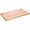 YUTAASU Scaffale da parete con bordo naturale, 100 x 60 x (2-4), realizzato a mano, in legno di rovere massiccio, laccato marrone medio, versatile per bagno, armadio o scrivania