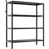 Brigros - Libreria Scaffale Metallico Fly 4 Ripiani 75x28x90 cm In Acciaio Laminato A Freddo, Verniciatura Epossidica Bianco Latte (Nero, 75x28x90)