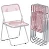 HOMCOM Set di 4 Sedie Pieghevoli in Acrilico 47x48x75 cm Rosa