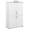 IDMarket - Tablero alto de 2 puertas VITO blanco y efecto haya H. 125 cm