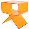 panfudongk Tavolino in acrilico, per soggiorno, camera da letto, ufficio, 2 ripiani, 40 x 30 x 45 cm, trasparente, nero, arancione, design moderno, per soggiorno, camera da letto, ufficio, stabile