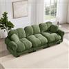 NuvlaGu Divano Cloud a 3 posti in ciniglia, moderno divano imbottito con design trapuntato, cuscino spesso, schienale ergonomico, divano morbido con 2 cuscini decorativi, comodo divano per soggiorno