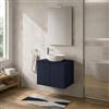 Inbagno Mobile bagno sospeso 60 cm Blu con top per lavabo e 2 ante push-pull Tierra