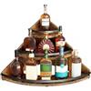 Nuovoware Scaffale espositore per bottiglie liquori 3 ripiani,marrone+nero | Portabottiglie da appoggio per liquori e vino, mobile bar per liquori, scaffale da cucina per bar e caffè