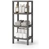 sugodesign Ombeg Scaffale a 4 ripiani, bianco/grigio/nero, in plastica, rettangolare, autoportante, moderno, multiuso, per bagno, cucina, soggiorno (grigio)