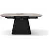 PAZZO DESIGN Tavolo da Pranzo Allungabile Giacomo in Ceramica Terra Nova, Base Nera, Stile Moderno, Cucina, Salotto, Sala da Pranzo, 180 x 90 x h77 - id_2371