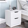 BAKAJI Comodino Camera da Letto Mobiletto Cassettiera 2 Cassetti Maniglia a fessura Design Moderno in legno MDF Mobile Arredo Casa Dimensione 50 x 40 x 40 cm (Bianco)