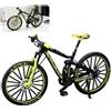 LYPPUL Modellino di bicicletta da dito, scala 1:10, giocattolo per mountain bike, mini bicicletta, in lega, per soggiorno, tavolo, ufficio, scrivania (verde)