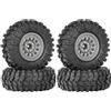 KINGCOO Set di 4 cerchioni in lega di alluminio da 1,33, per pneumatici All-Terrain, 70 mm, con esagono da 5 mm e 7 mm, per 1/12 1/14 1/18 1/24 RC Rock Crawler Auto Upgrade Parti (grigio C)
