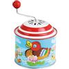 LENA Bolz 52761 - Scatola Girevole per Musica con papere, ca. 10,5 x 7,5 cm, in Latta con Melodia, in Metallo, per Bambini a Partire dai 18 Mesi, Motivo Anatra, aranca, Multicolore
