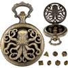 Kinesgsg Mini Set di Dadi DND, Set di Dadi mini DND con Steampunk Vuoto Polpo Custodia per Orologio da Tasca, 7 Dadi in Metallo Poliedrico, Mini Dadi DND, per Giochi da Tavolo e MTG