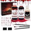 Capgoost Sangue Finto Halloween, Set di Sangue Finto, Fake Blood per Trucco Horror, Trucco Halloween Viso, Sangue Finto Halloween Lavabile, Make Up Halloween Sangue Finto per Carnevali Zombie Vampiro Cosplay