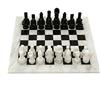 CBAM Scacchiera con Intarsi in Marmo Bianco Nero Marble Chess Set Chessboard Classic Design 40X40CM