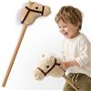 mamabrum Hobby Horse - Cavallo Beige a Bastone per Bambini, 80 cm