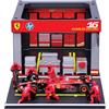 Burago BBURAGO PIT STOP Ferrari SF-24#16 Leclerc, Playset con Diorama, Veicolo in Scala 1:43 e 6 Meccanici, Replica Dettagliata con Licenza Ufficiale Ferrari, Età Consigliata 3+ Anni