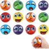 ASQzhuLIWing 12pcs Palla Antistress Faccina Pallina Antistress Squishy Mini Molteplici Espressioni Esercizio Alle Mani Premi la classe Calze di Natale Riempitivi per cestini di uova di Pasqua Bomboniere