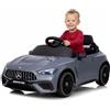 FINOOS - Mercedes CLE53 AMG - Macchina Elettrica per Bambini 12V - Telecomando - Veicolo Elettrico - Auto Elettrica per Bambino - 2+1 velocità - Clacson - LED - Musica (Grigio)