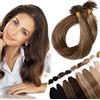 SEGO Extension Capelli Veri Cheratina 200 Ciocche 100g - 50cm 100% Remy Pre-Bonded Human Hair Indiani Hair U Tip