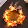 Zoestar Corona luminosa con fiori e LED, ghirlanda floreale per capelli, per matrimoni, festival, feste, accessori per capelli per donne e ragazze (arancione, taglia unica)