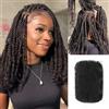 QUEEN VIRGIN REMY QVR - Capelli umani afro sfusi per extension di dreadlock, riparazione Locs, 45,7 cm, colore nero naturale, trecce twist afro, per Locs, 1 confezione da 50 grammi