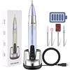 KOGEDSS Fresa Unghie Elettrica, Trapano for unghie a batteria 35000 RPM, lima for unghie elettrica portatile ricaricabile con touch screen for strumento for manicure(Blauw)