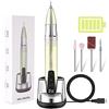 KOGEDSS Fresa Unghie Elettrica, Trapano for unghie a batteria 35000 RPM, lima for unghie elettrica portatile ricaricabile con touch screen for strumento for manicure(Yellow)