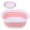 Orgrul Vasca da bagno portatile pieghevole per i piedi, vasca da bagno per i piedi, vasca da bagno per i piedi, ciotola pieghevole per pediluvi (rosa 35,5 x 28 cm)