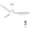 reiga Ventilatore a Soffitto Bianco con Luce e Telecomando 132 cm