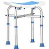 HOMCOM Sgabello doccia sedia doccia sedile doccia per anziani e disabili - seduta imbottita e regolabile, cuscinetti a ventosa antiscivolo, in alluminio carico max. 150 kg blu